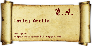 Matity Attila névjegykártya